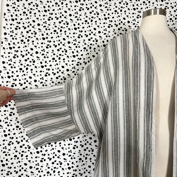 Bryn Walker | Claude Linen Striped Oversized Open Front Cardigan Jacket XL EUC - Picture 5 of 11